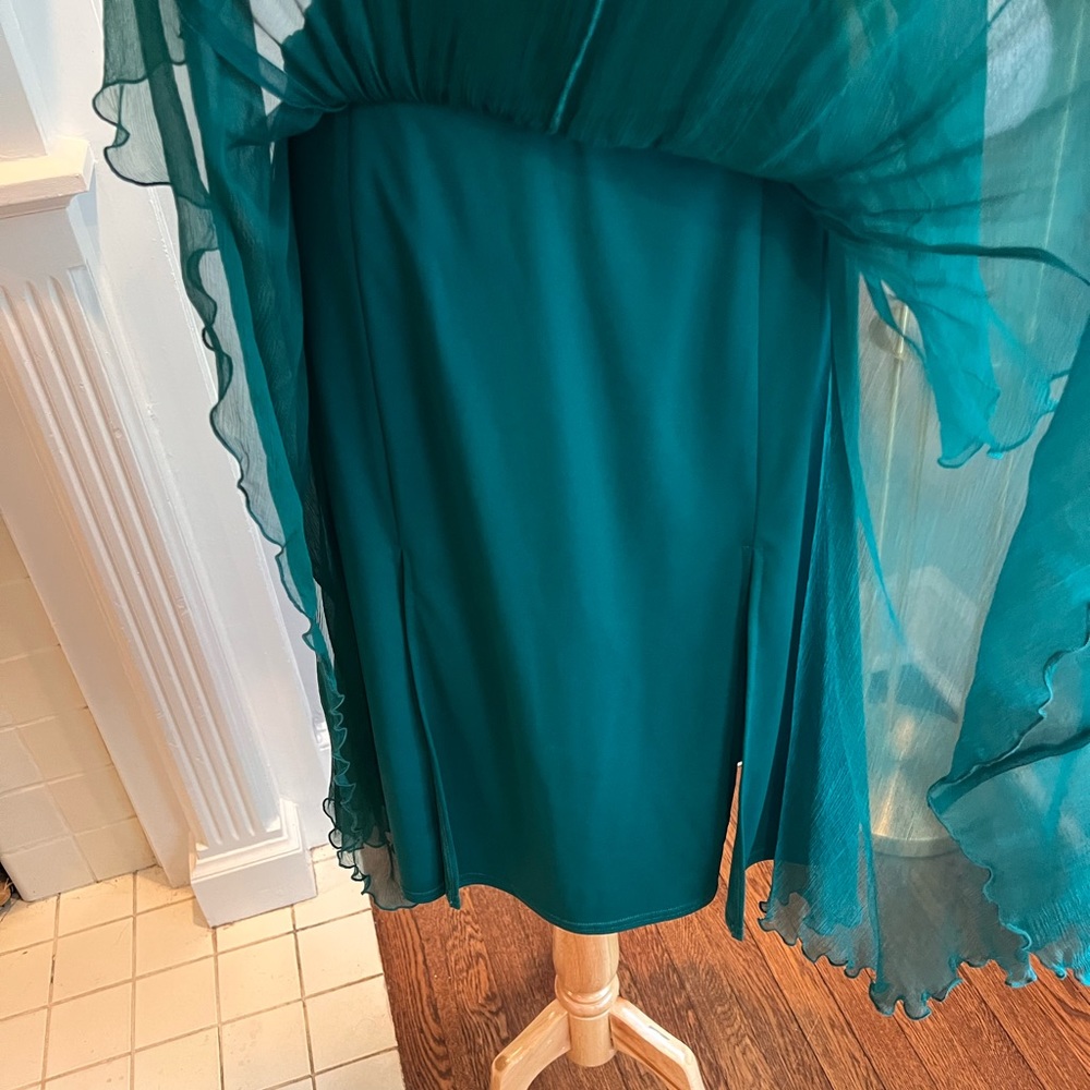 Tadashi Collection Green Silk Dress - Picture 8 of 10